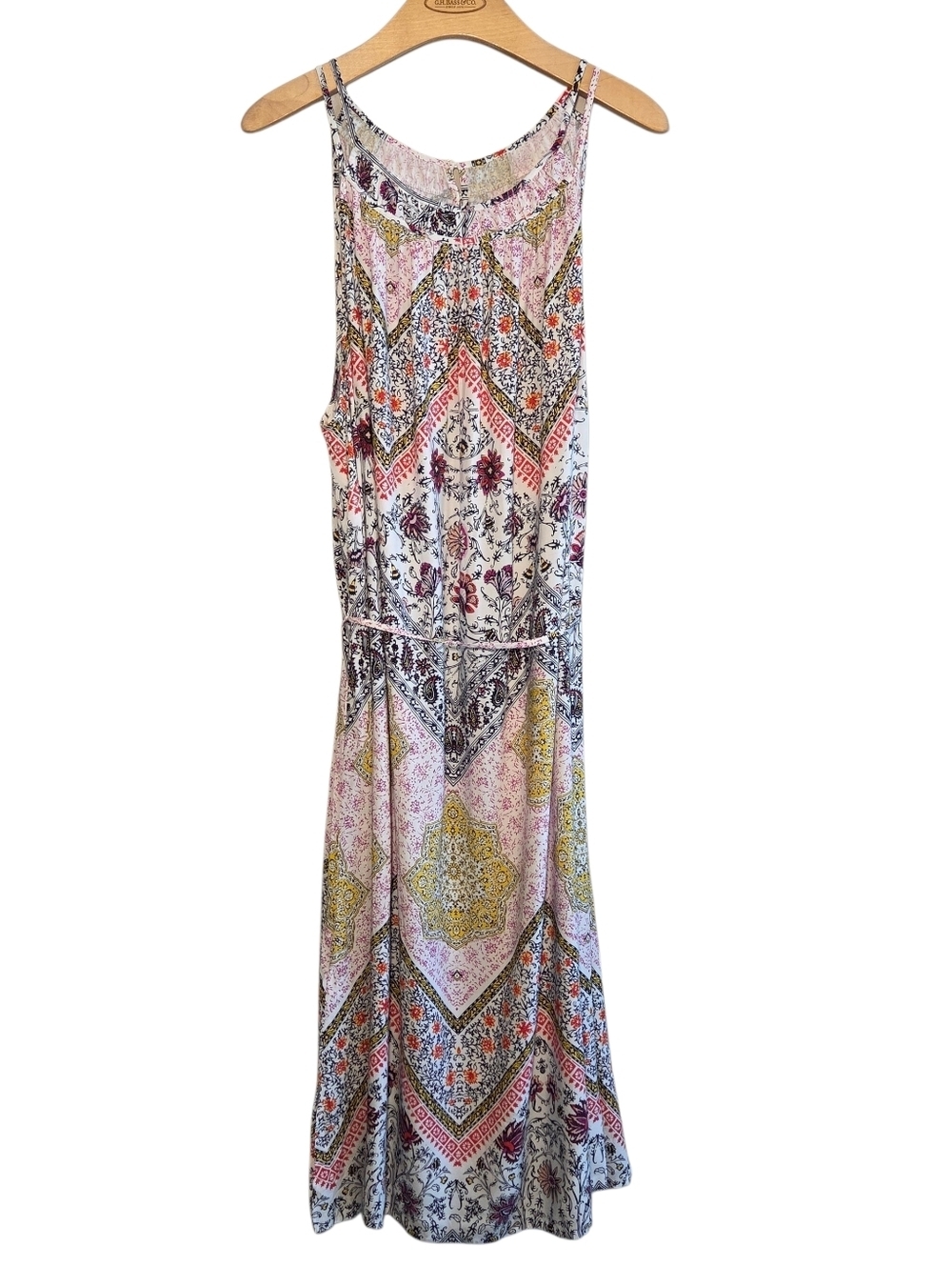 Loft Tapestry Halter Floral Boho Sleeveless Midi Dress Summer Vacation Sz 24